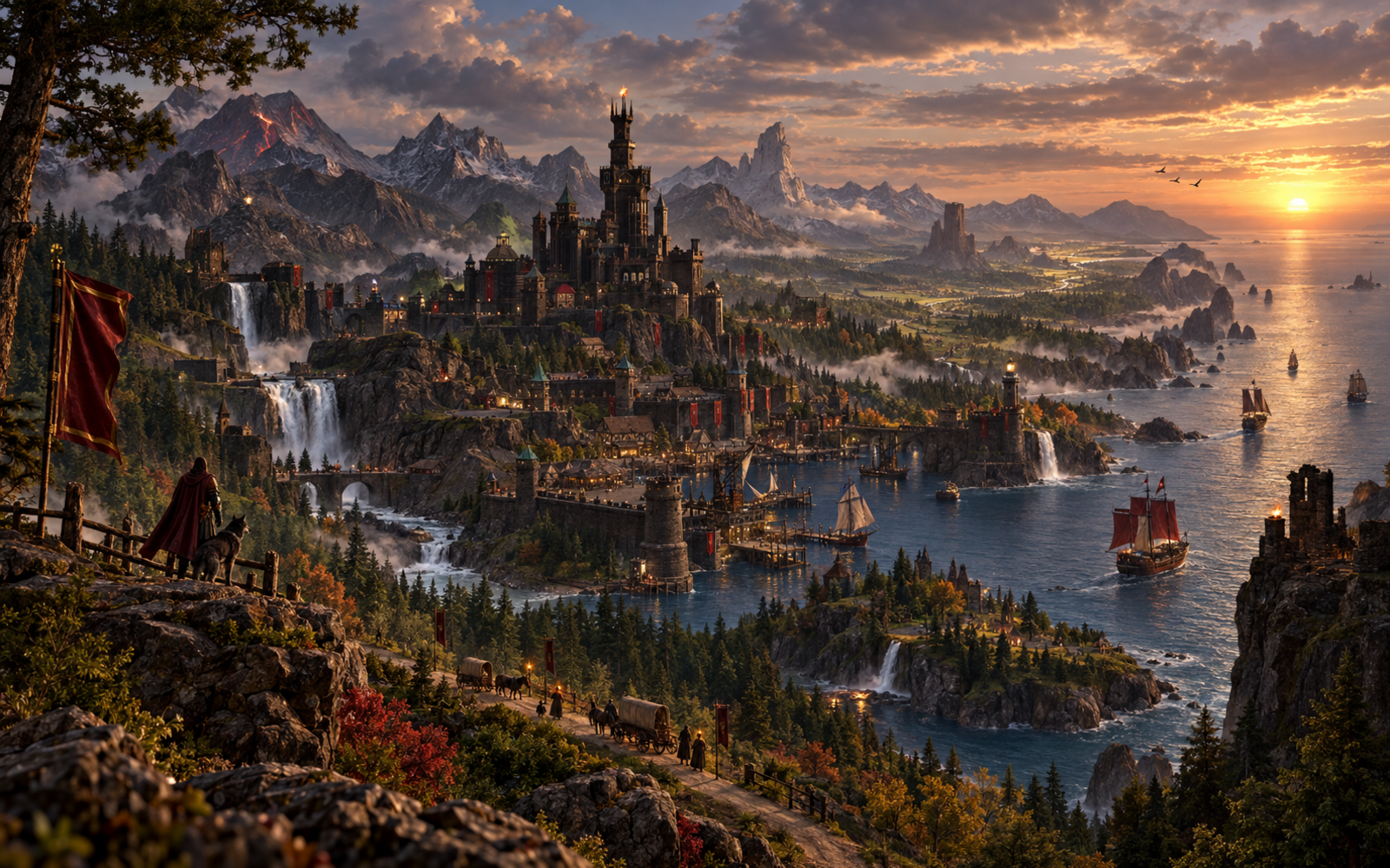 Das heutige Mkalvania mit Hafen, Wegen und unbekannten Gebieten