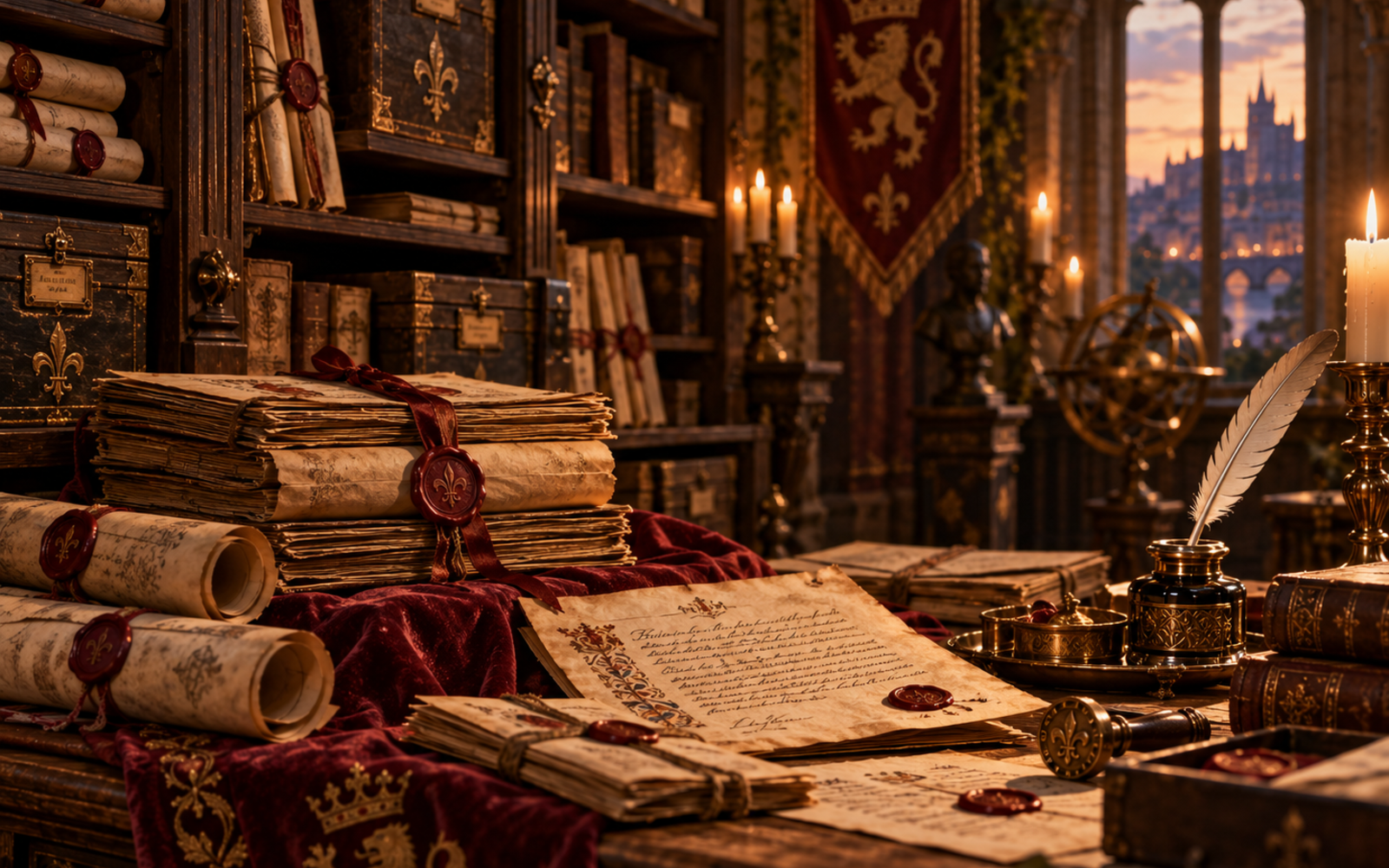 Bücher und Schriften in der Bibliothek Mkalvanias